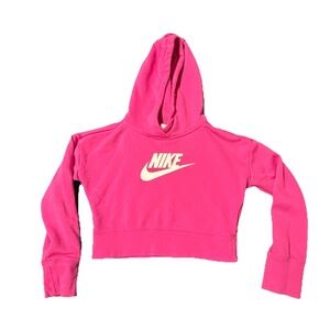 Nike Girl's S Hot Pink Cropped Hoodie Casual Streetwear School Play School Style